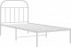 vidaXL vidaXL Metalowa rama łóżka z wezgłowiem, biała, 90x200 cm 5