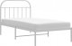 vidaXL vidaXL Metalowa rama łóżka z wezgłowiem, biała, 107x203 cm 4