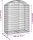 vidaXL vidaXL Łukowaty kosz gabionowy 100x50x120/140 cm, galwanizowane żelazo 4