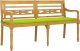 vidaXL vidaXL Ławka Batavia z jasnozielony poduszką,150cm, lite drewno tekowe 3