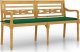 vidaXL Ławka Batavia z zielona poduszką, 150 cm, lite drewno tekowe 2