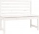 vidaXL vidaXL Ławka ogrodowa, biała, 109 cm, lite drewno sosnowe 1