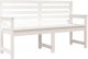 vidaXL Ławka ogrodowa, biała, 159,5x48x91,5 cm, lite drewno sosnowe 2