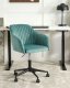 Krzesło biurowe Beliani Krzesło biurowe regulowane welurowe zielone VENICE 5