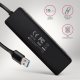 HUB USB Axagon HUE-C1A 4-portowy hub USB 5Gbps Travel, USB-C power IN, kabel Type-A 19cm, USB-C dodatkowe zasilanie 5