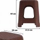 Kadax Taboret Kuchenny Stołek Krzesło Rattan Brązowy 2