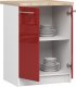 Fabryka Mebli Akord SZAFKA KUCHENNA OLIWIA S 60cm 2D + BLAT BIAŁA / CZERWONY POŁYSK 2