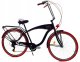 Dallas Bike Rower Dallas City 28" 7spd - czarny z czerwonym + kosz wiklina 1