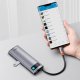 HUB USB Baseus Hub 7w1 Baseus Gleam, USB-C do 1x HDMI4K 60Hz + 3x USB3.0 + 1x PD + 1x SD/TF (szary) 6