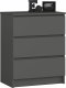 Fabryka Mebli Akord Komoda do salonu K 60 cm 3 szuflady - grafit szary 1