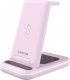Ładowarka Canyon CANYON WS-304,  Foldable  3in1 Wireless charger, with touch button for Running water light, Input 9V/2A,  12V/1.5AOutput 15W/10W/7.5W/5W, Type c to USB-A cable length 1.2m, with QC18W EU plug,132.51*75*28.58mm, 0.168Kg, Iced Pink 3