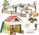 OEM ZESTAW DLA DZIECI FARMA STODOŁA, ZAGRODA, FIGURKI + AKCESORIA SKALA 1:24 1