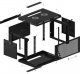 Szafa Lanberg Szafa wiszšca 19 cali 6U 600x450 drzwi perforowane (flat pack) czarna 12