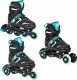 Rolki Raven Inlineskates Rolki Wrotki 3w1 Regulowane RAVEN Helixi Black/Mint 30-33 Kółka LED 1