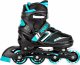 Rolki Raven Inlineskates Rolki Wrotki 3w1 Regulowane RAVEN Helixi Black/Mint 30-33 Kółka LED 3