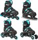 Rolki Raven Inlineskates Rolki Łyżwy Wrotki 4w1 Regulowane RAVEN Helixi Black/Mint 30-33 Kółka LED 1