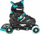 Rolki Raven Inlineskates Rolki Łyżwy Wrotki 4w1 Regulowane RAVEN Helixi Black/Mint 30-33 Kółka LED 6