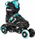 Rolki Raven Inlineskates Rolki Łyżwy Wrotki 4w1 Regulowane RAVEN Helixi Black/Mint 30-33 Kółka LED 7