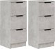 vidaXL Szafki, 2 szt., szarość betonu, 30x30x70 cm 2