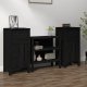 vidaXL Szafki, 2 szt., czarne, 40x35x80 cm, lite drewno sosnowe 1