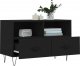 vidaXL Szafka pod TV, czarna, 80x36x50 cm, materiał drewnopochodny 4
