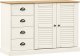vidaXL Szafka z szufladami VIGO, 113x40x75 cm, biała, lita sosna 2