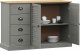 vidaXL Szafka z szufladami VIGO, 113x40x75 cm, szara, lita sosna 3