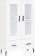 vidaXL Wysoka szafka, biała, 69,5x31x115 cm 2