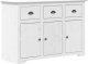 vidaXL Komoda BODO, biała, 115x43x79,5 cm, lite drewno sosnowe 2