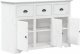 vidaXL Komoda BODO, biała, 115x43x79,5 cm, lite drewno sosnowe 4