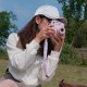Pokrowiec LoveInstant Futerał Etui Pokrowiec Case do FujiFilm Fuji INSTAX Mini 12 + Naklejki i Kieszeń na Zdjęcia / Jogurtowy Królik / Różowy Brokat 6