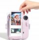 Pokrowiec LoveInstant Futerał Etui Pokrowiec Case do FujiFilm Fuji INSTAX Mini 12 + Naklejki i Kieszeń na Zdjęcia / Jogurtowy Królik / Różowy Brokat 7