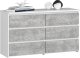 Fabryka Mebli Akord Komoda do salonu CL 100 cm 6 szuflad klasyczna - biała beton 1