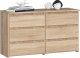 Fabryka Mebli Akord Komoda do salonu CL 100 cm 6 szuflad klasyczna - dąb sonoma 1