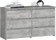 Fabryka Mebli Akord Komoda do salonu CL 100 cm 6 szuflad klasyczna - beton 1