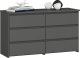 Fabryka Mebli Akord Komoda do salonu CL 100 cm 6 szuflad klasyczna - grafit szary 1