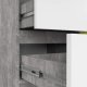 Fabryka Mebli Akord Komoda bezuchwytowa JERRY 80 cm nowoczesna 1 drzwi 3 szuflady 2 półki - beton biała 4