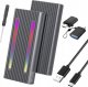 Kieszeń Zenwire Obudowa na dysk SSD m2 4w1 NVME Pcie SATA NGFF M.2 USB-C USB 3.0 10 GB/s Adapter Kieszeń LED RGB Zenwire 2808SN 1