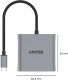 Adapter USB Unitek V1404A USB-C - DisplayPort x2 Srebrny  (V1404A) 7