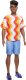 Lalka Barbie Mattel Ken Fashionistas T-shirt Biało-pomarańczowe fale (HRH23) 1