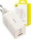 Ładowarka Baseus DZ-EU KA Baseus GaN5 Ultra Fast Charger 2C+U 65W EU Set Stellar White (Include：Baseus Xiaobai series fast charging Cable Type-C to Type-C 100W(20V/5A) 1m Stellar White） 1