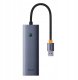 Stacja/replikator Baseus OS-Baseus UltraJoy Series 4-Port HUB Space Grey（USBA to USB3.0*3+RJ45*1） 1