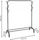 Springos Wieszak na ubrania 146x110x40 cm stojący metalowy stojak loft czarny UNIWERSALNY 11