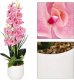 Springos Sztuczny storczyk w doniczce 56 cm orchidea dekoracyjny kwiat różowy UNIWERSALNY 1