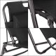 Springos Leżak składany metalowy zero gravity regulowana leżanka ogrodowa z zagłówkiem czarna UNIWERSALNY 12