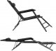 Springos Leżak składany metalowy zero gravity regulowana leżanka ogrodowa z zagłówkiem czarna UNIWERSALNY 13