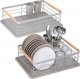 Springos Suszarka metalowa do naczyń i sztućców 42x31x13,5 cm ociekacz do naczyń szaro-brązowy UNIWERSALNY 1