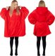 Springos Kocobluza damska męska oversize koc bluza 2w1 z kapturem XXL ciepła czerwone UNIWERSALNY 1