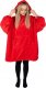 Springos Kocobluza damska męska oversize koc bluza 2w1 z kapturem XXL ciepła czerwone UNIWERSALNY 13