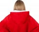 Springos Kocobluza damska męska oversize koc bluza 2w1 z kapturem XXL ciepła czerwone UNIWERSALNY 6